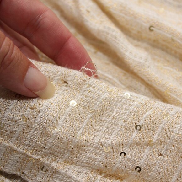 Free People Womens Little Shine Tunic NWT Sequins Cream Size Small Boho Peasant - Picture 10 of 10